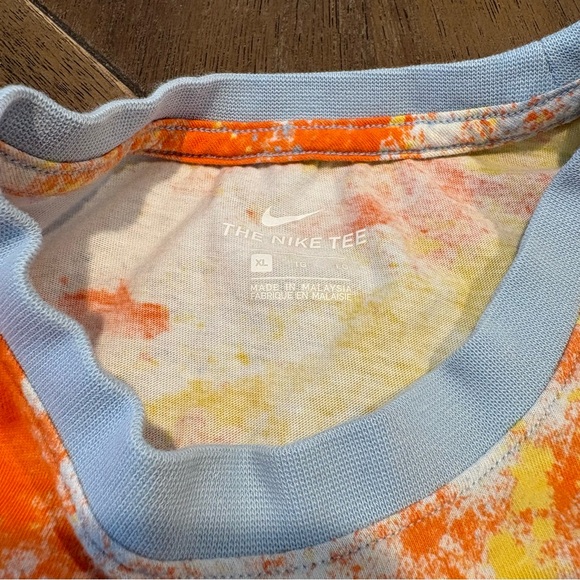 Nike Kids Orange and Blue Tie-Dye T-Shirt Size XL - Picture 3 of 6